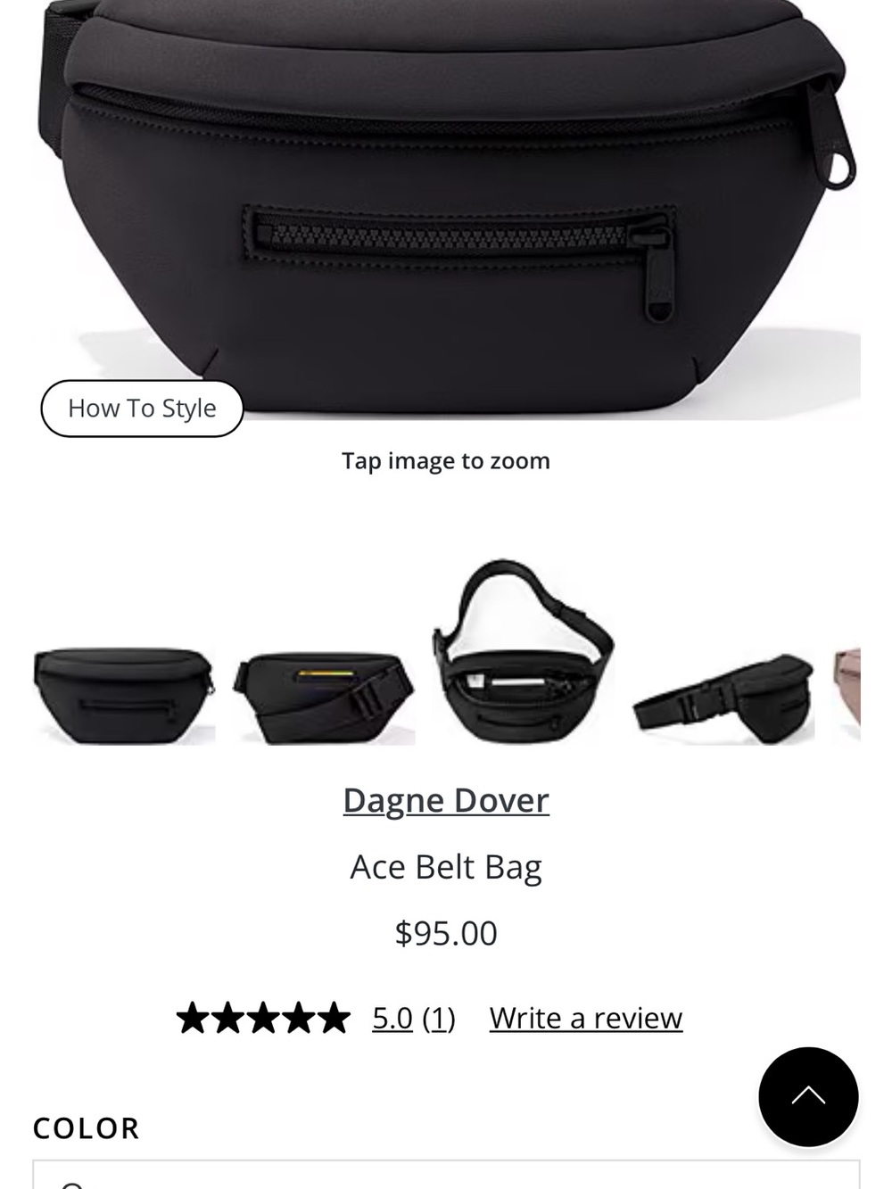 Dagne Dover Black Neoprene Crossbody Sleeve with Handle Detail